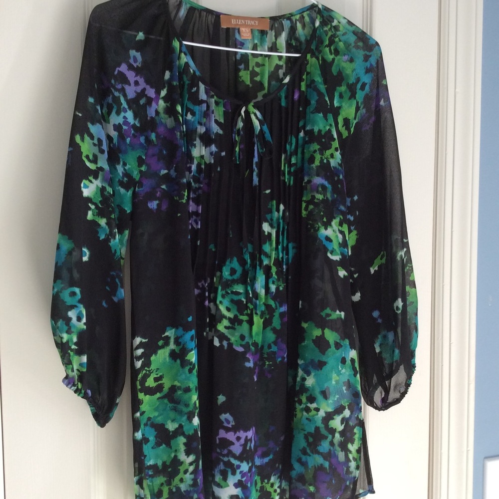 🌟Ellen Tracy Watercolor Blouse/Top Sz XS